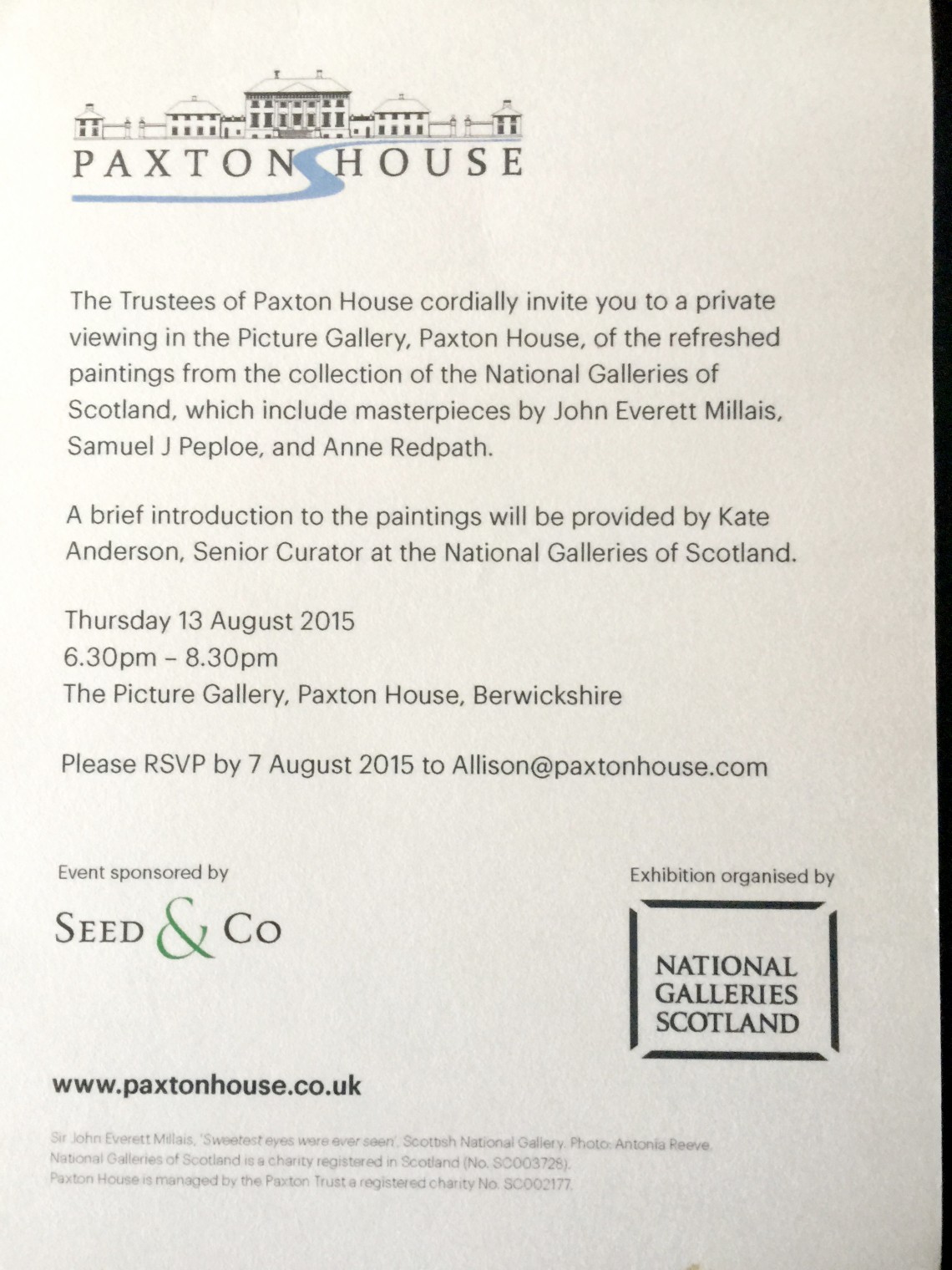 2-invite-to-the-opening-of-the-new-exhibion-at-Paxton-by-scottish-National-Gallery